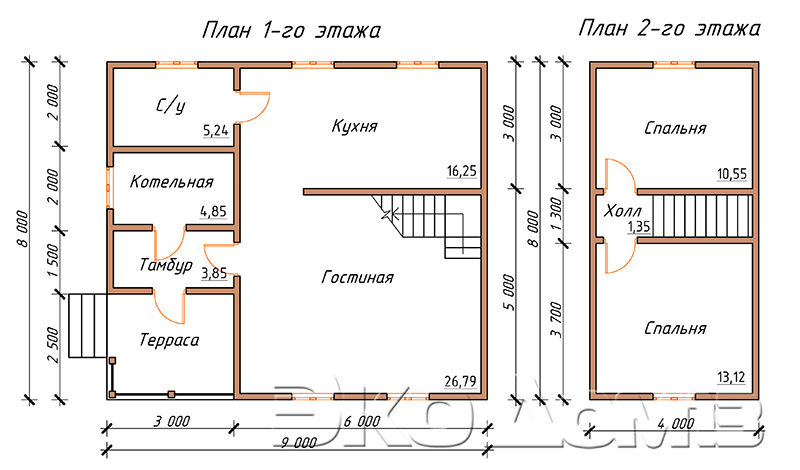 Дом (каркас) 10 (9х8 м) в Пензе
Дом (каркас) 10 (9х8 м)