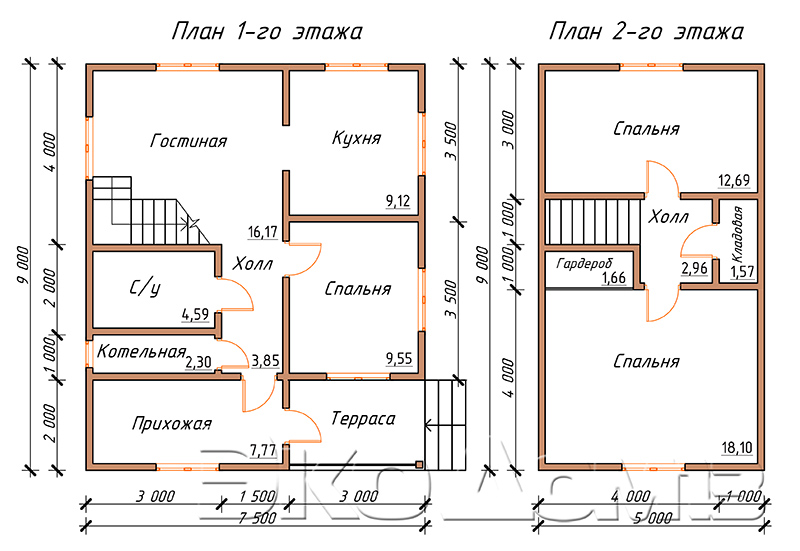 Дом (каркас) 13 (7,5х9 м) в Пензе
Дом (каркас) 13 (7,5х9 м)