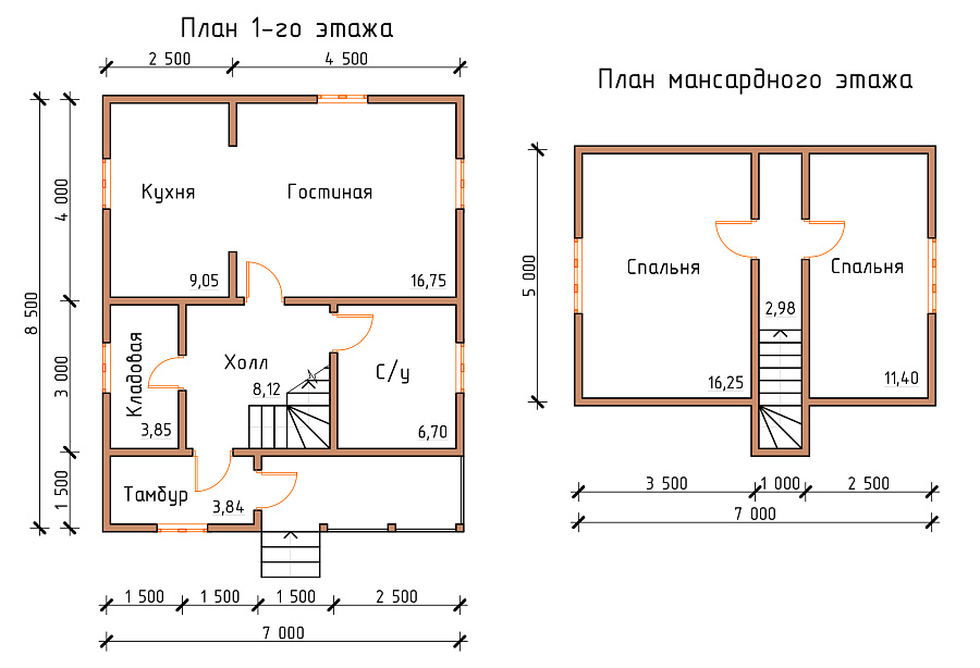 Дом № 11A (7х8,5 м) в Пензе
Дом № 11A (7х8,5 м)