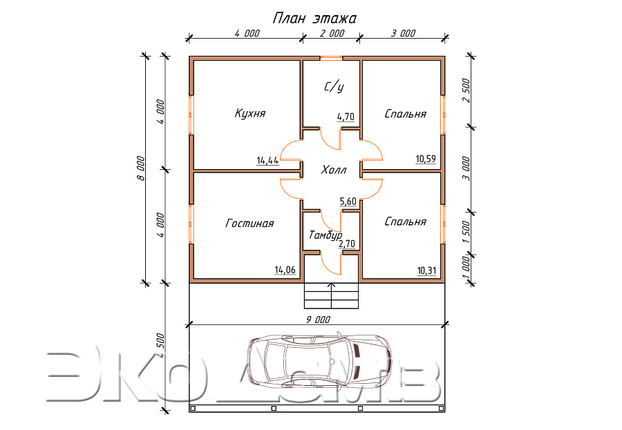 Дом № 3 (12,5х9 м) в Пензе
Дом № 3 (12,5х9 м)